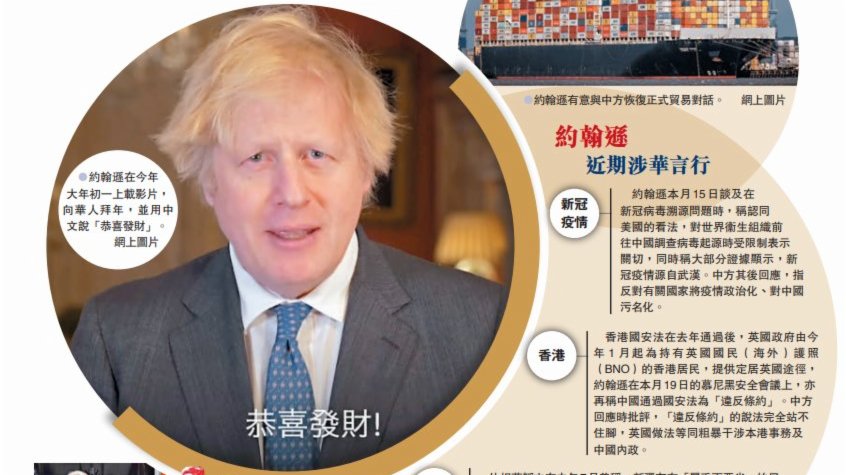 約翰遜自稱「狂熱親華派」　決意改善與中國關係