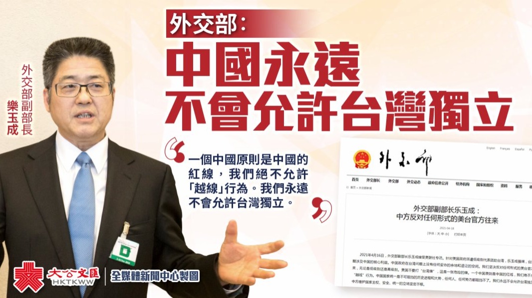 外交部：中國永遠不會允許台灣獨立