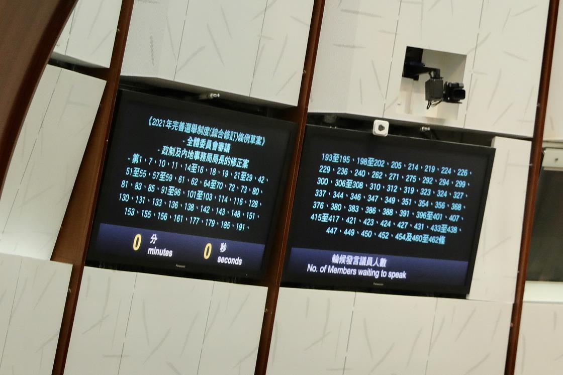 完善選舉制度條例草案今日二讀通過後，當局提出14類、共369項修正案，涵蓋不同範疇，之後立法會通過全部修正案（大公文匯全媒體記者李斯哲攝）