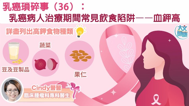 乳癌瑣碎事（36）：乳癌病人治療期間常見飲食陷阱——血鉀高