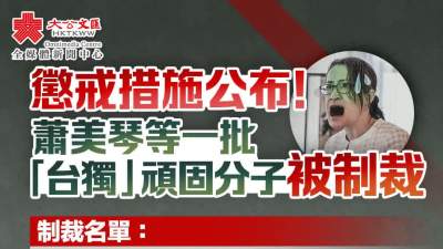 懲戒措施公布　中央台辦宣布制裁一批「台獨」頑固分子