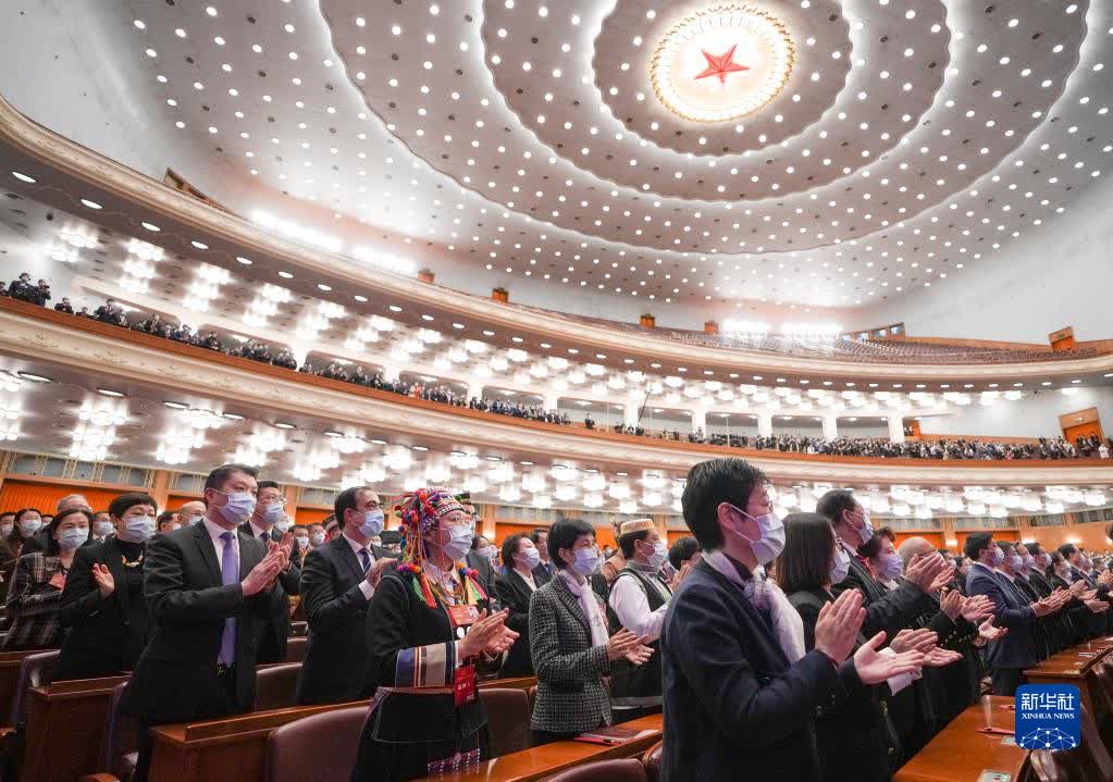 3月11日，十四屆全國人大一次會議在北京人民大會堂舉行第四次全體會議。（新華社記者王毓國攝）