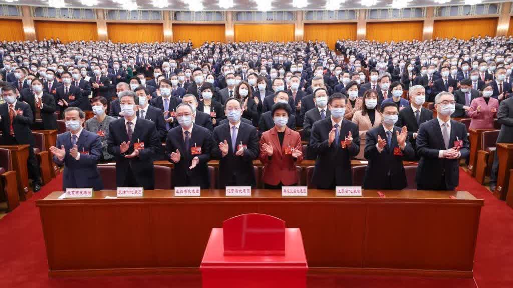 3月11日，十四屆全國人大一次會議在北京人民大會堂舉行第四次全體會議。