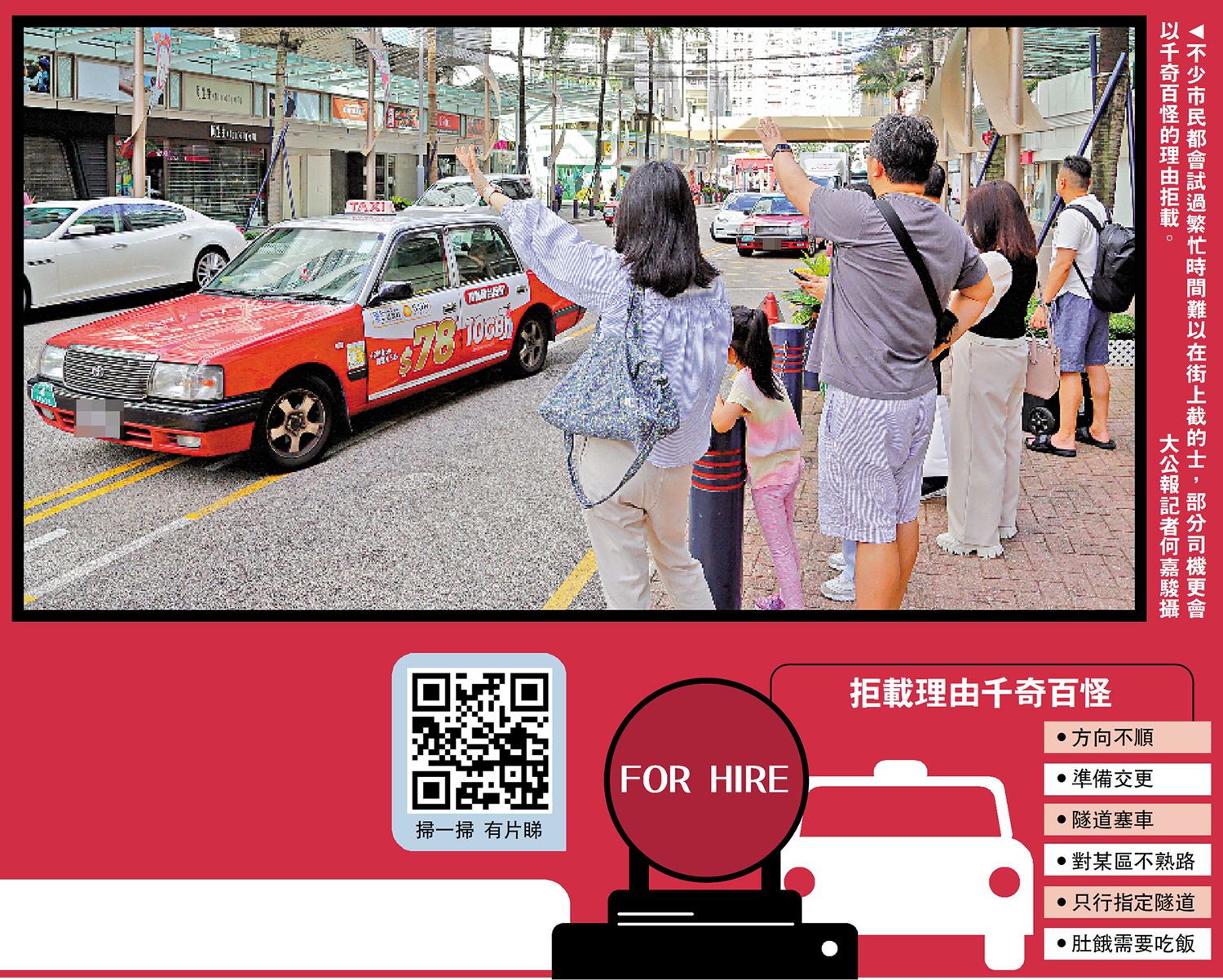 的士面面觀 /繁忙時段實測 打的屢遭拒載 - 港聞 - 今日大公