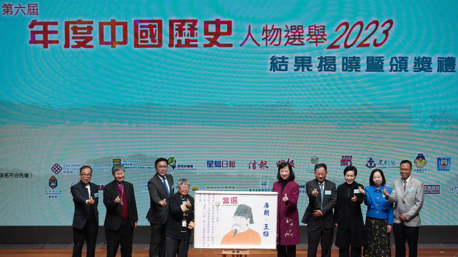 逾300學校票選年度中國歷史人物　唐「詩佛」王維高票當選