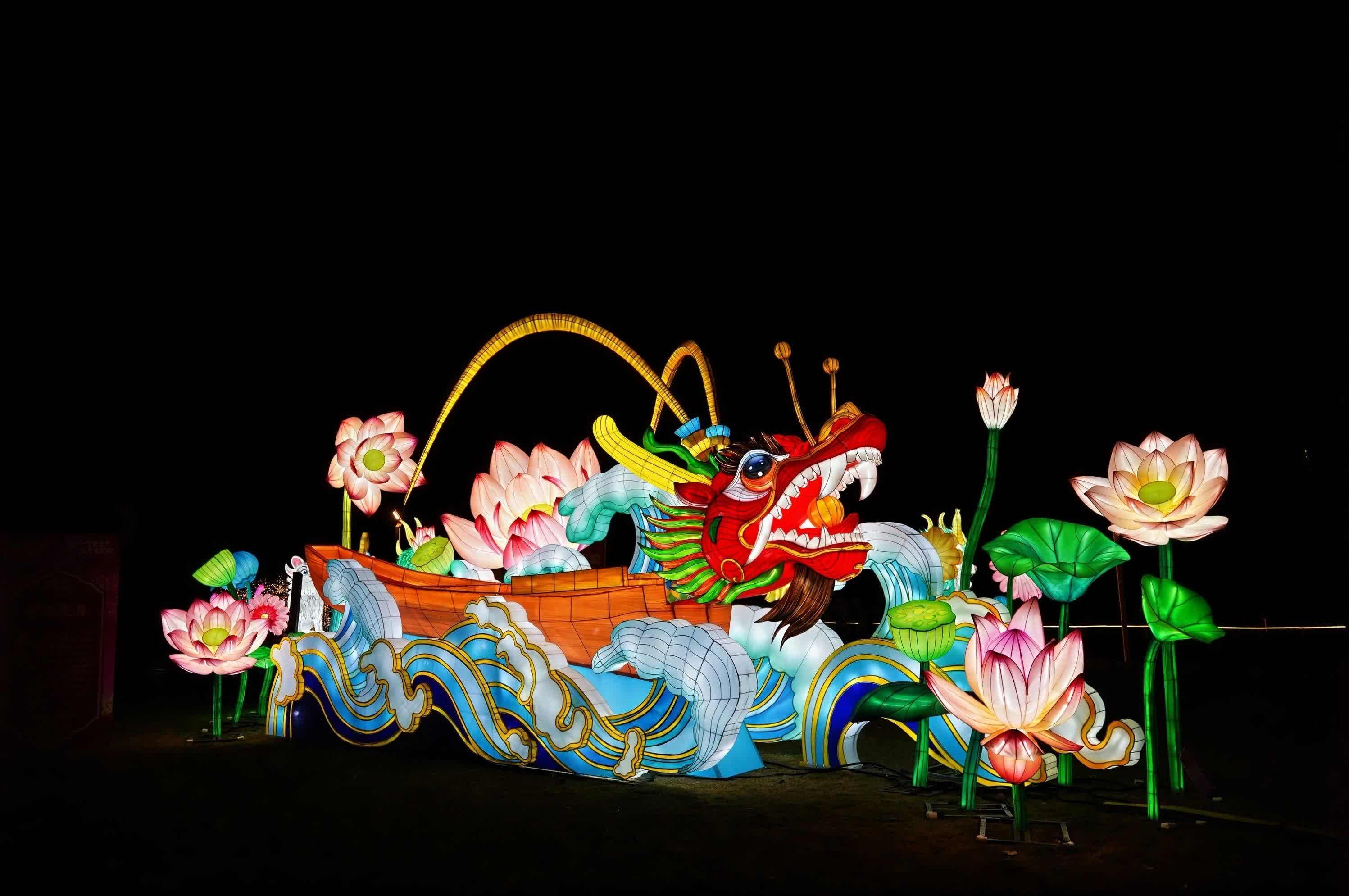 29日晚，2025「花Young莞邑」龍灣花燈會亮燈儀式在東莞龍灣濕地樂跑公園舉行。此次活動時間為1月29日至2月28日，為期一個月，通過璀璨花燈傳遞新春的美好祝福，為市民打造春節期間休閒娛樂的好去處。