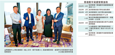 創新科技/數字資產規管完善 港打造代幣化樞紐