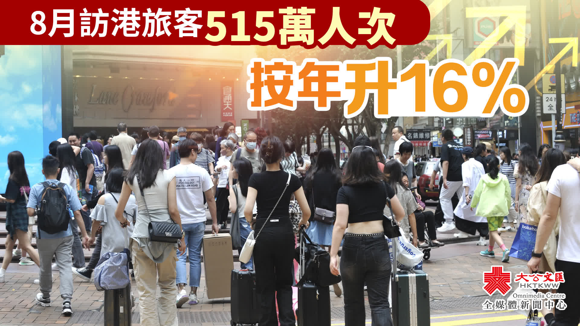 8月訪港旅客515萬人次　按年升16%