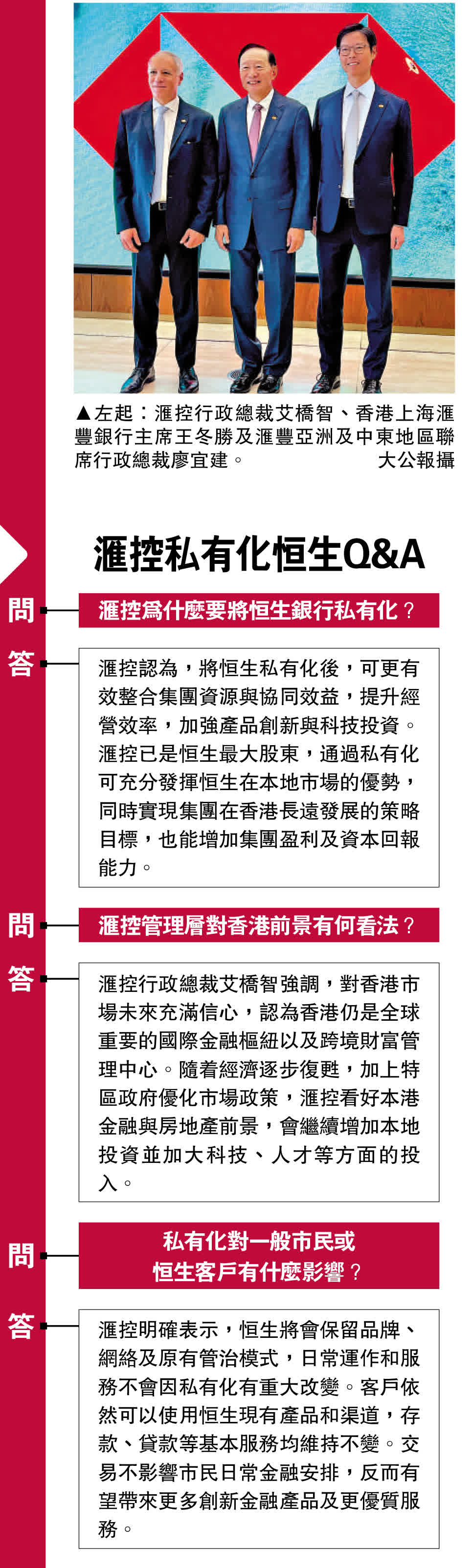 恒生私有化｜滙控停三季回購補資本股價挫6% - 新聞- 大公文匯網