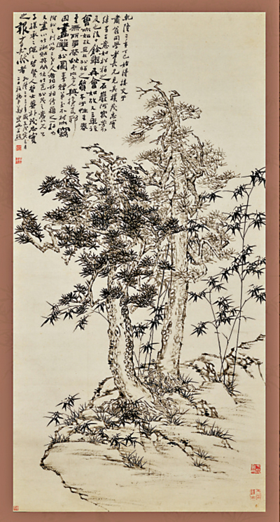 館藏擷英/鄭燮《雙松圖軸》\閒 雅