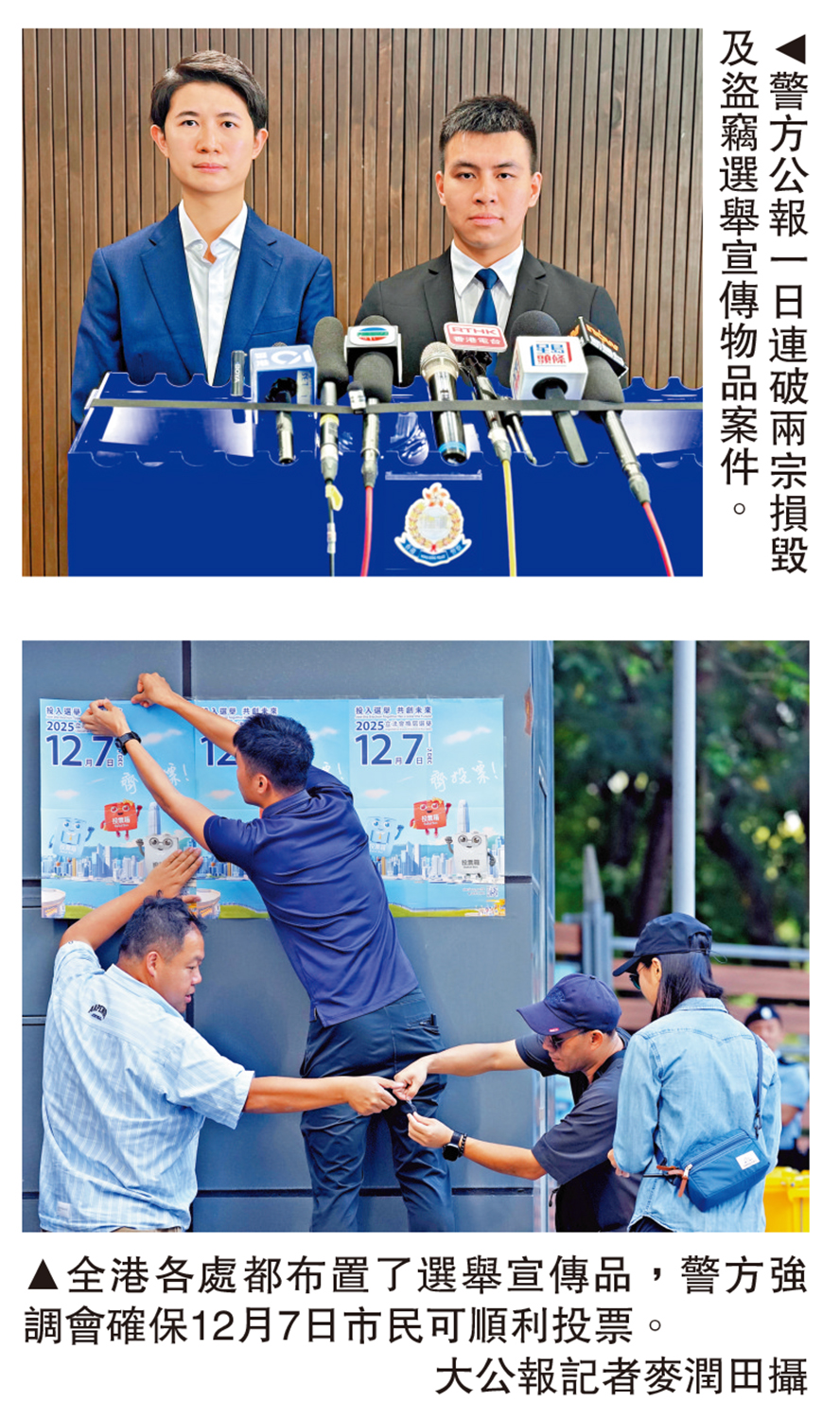 兩區選舉海報被刑毀警拘兩人- 港聞- 今日大公