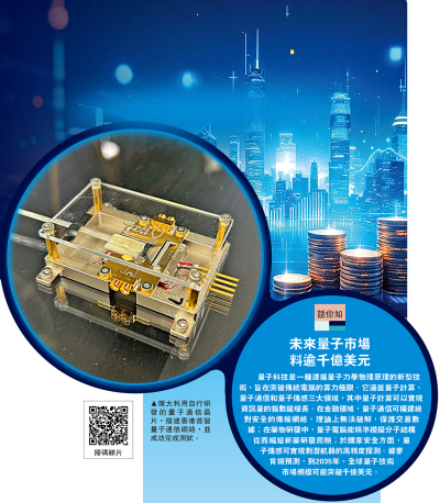 重大突破/完成全球最長量子通信網絡測試 理大製量子晶片 護數字金融安全