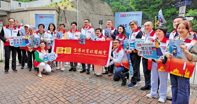 恒地撐選舉 李家誠街站派傳單