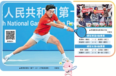 第十五屆全國運動會 全運＋網球/網球單打獲銅　黃澤林：參與全運體驗佳