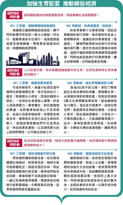 加強生育配套 推動銀髮經濟