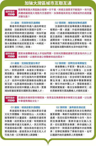 加強大灣區城市互聯互通