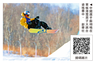 蘇翊鳴單板滑雪大跳台世盃首站衝冠