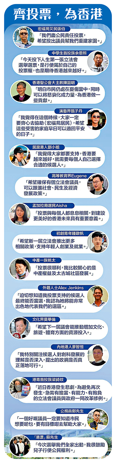 齊投票，為香港