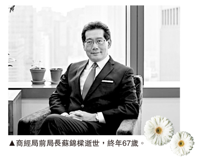 商經局前局長蘇錦樑逝世 各界哀悼