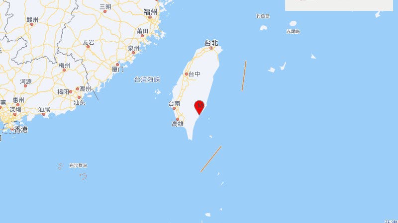 台灣台東縣發生5.8級地震　震源深度10千米