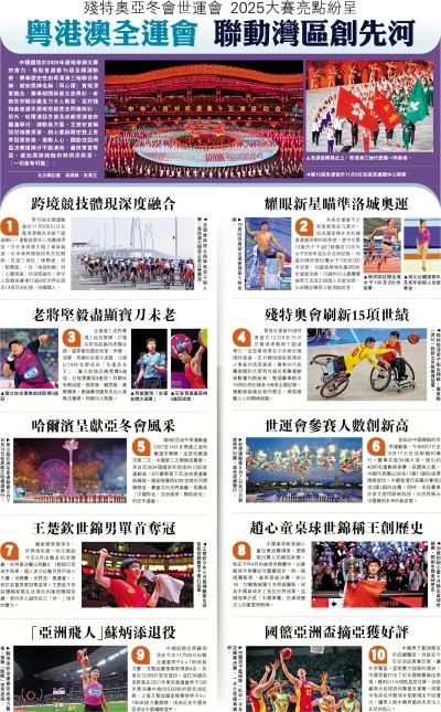 2025回顧 中國體壇大事/粵港澳全運會 聯動灣區創先河