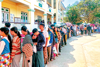 緬甸大選第一階段投票結束