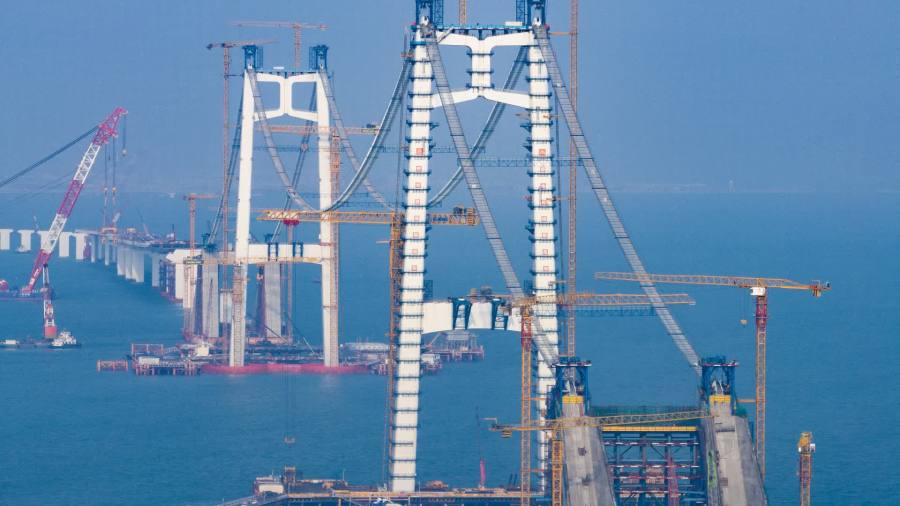 廈金大橋貓道完工　懸索架設全面開工