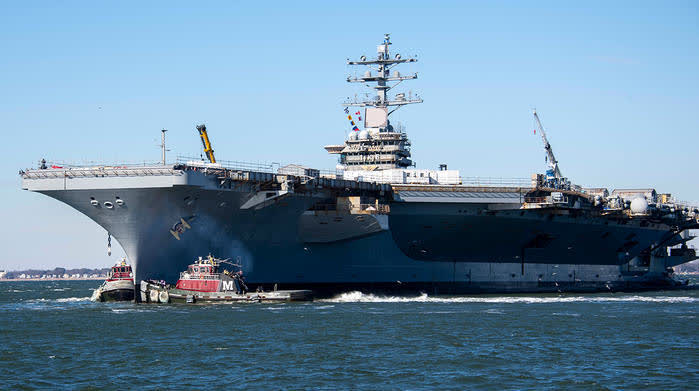 美國艾森豪威爾核動力航母失火　致使8名船員受傷
