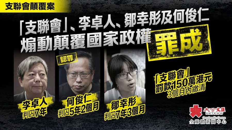 來論｜國安底線不容觸碰　「支聯會」案判刑再警示