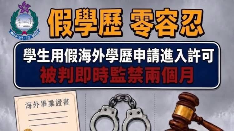 用假學歷申請進入許可　被判即時監禁