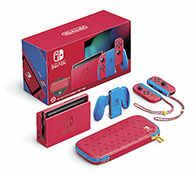 ■限定Switch使用紅藍別色配Mario經典圖案。