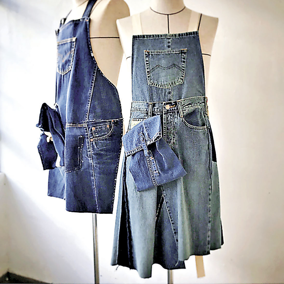 ■舊牛仔褲升級成圍裙。