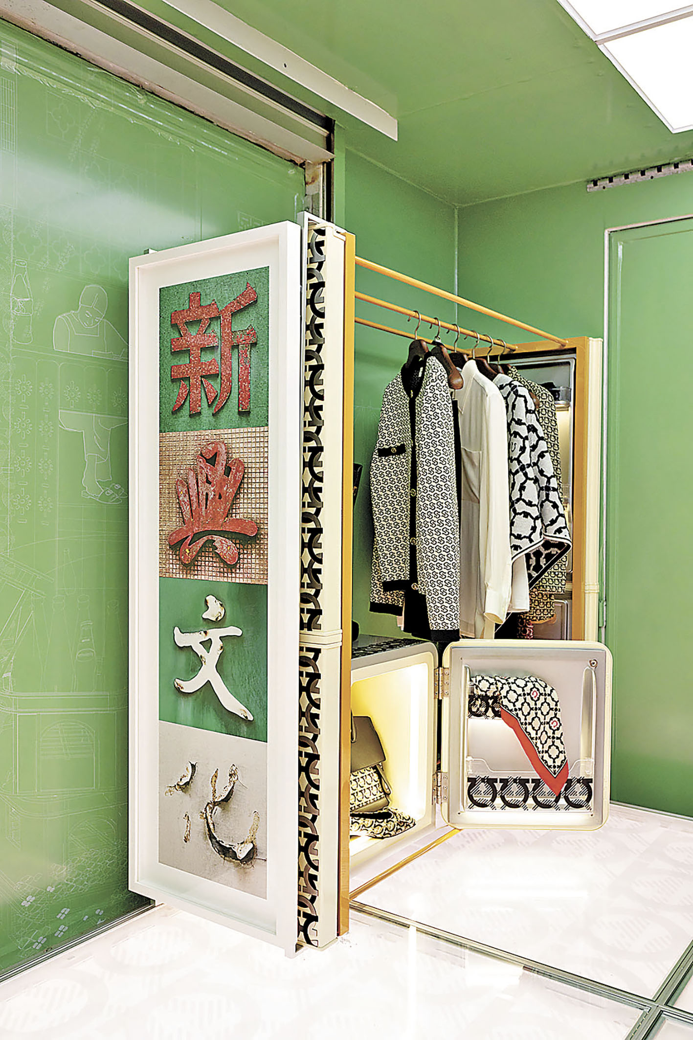 ■香港招牌融入展覽中。