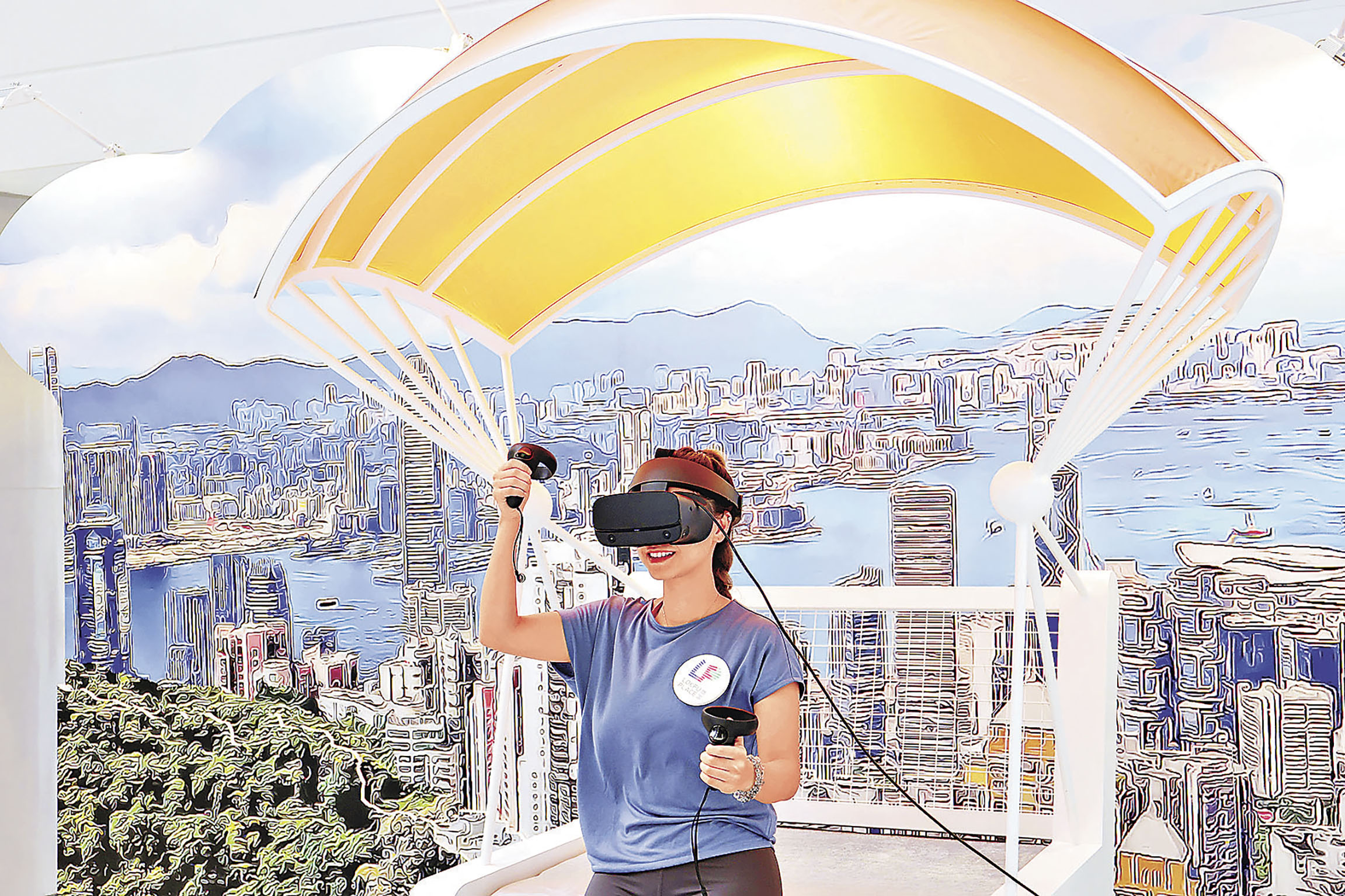 ■VR跳降傘看香港靚景。