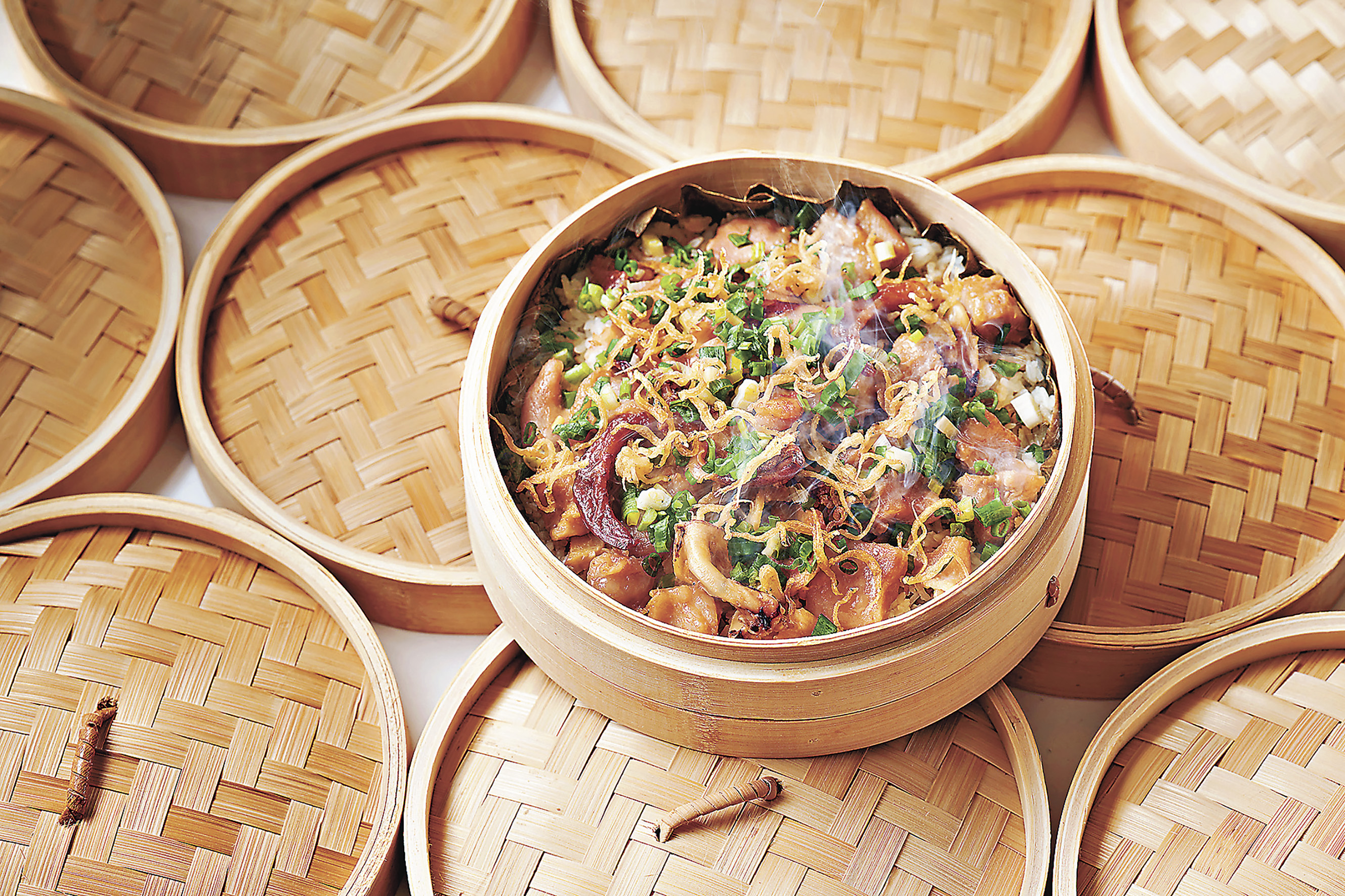 ■大澳三寶蒸肉眼筋鴛鴦飯。