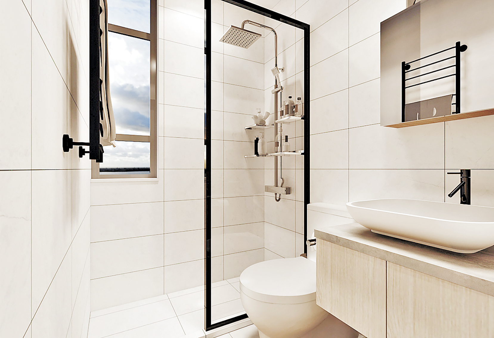 ■浴室貫徹全屋白色主調。