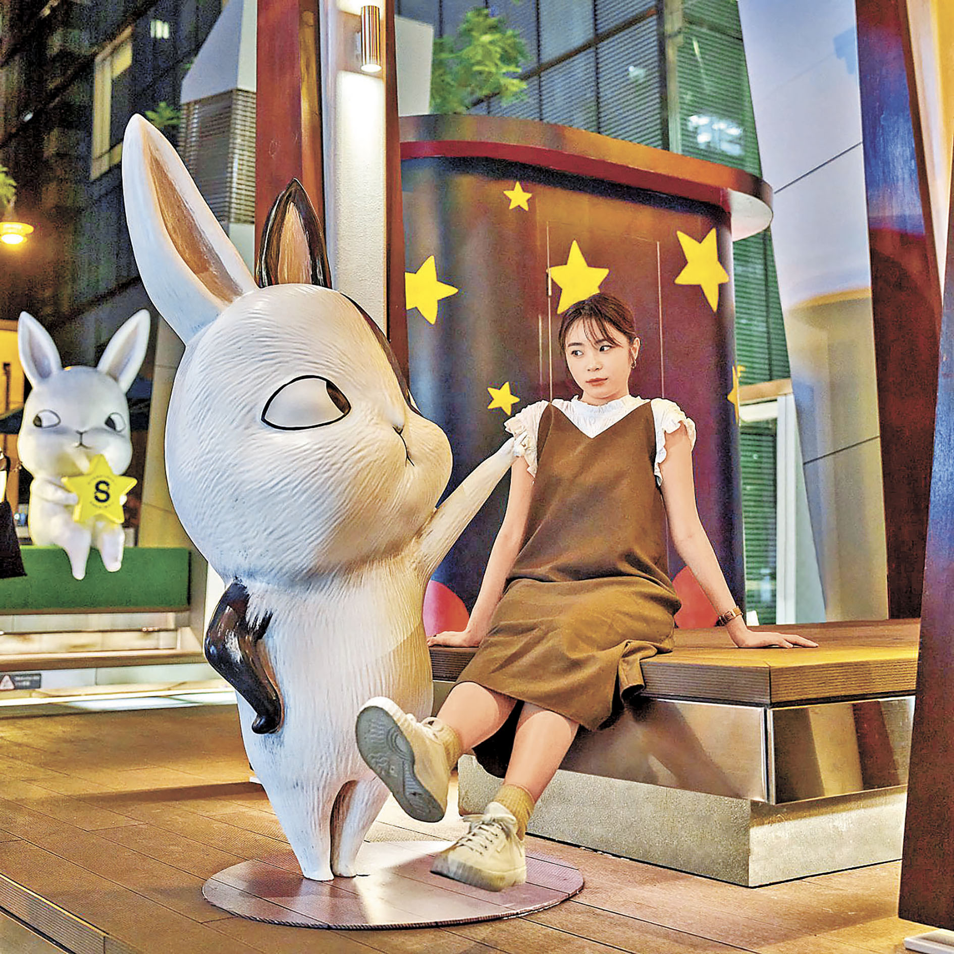 ■兔兔表情趣怪。