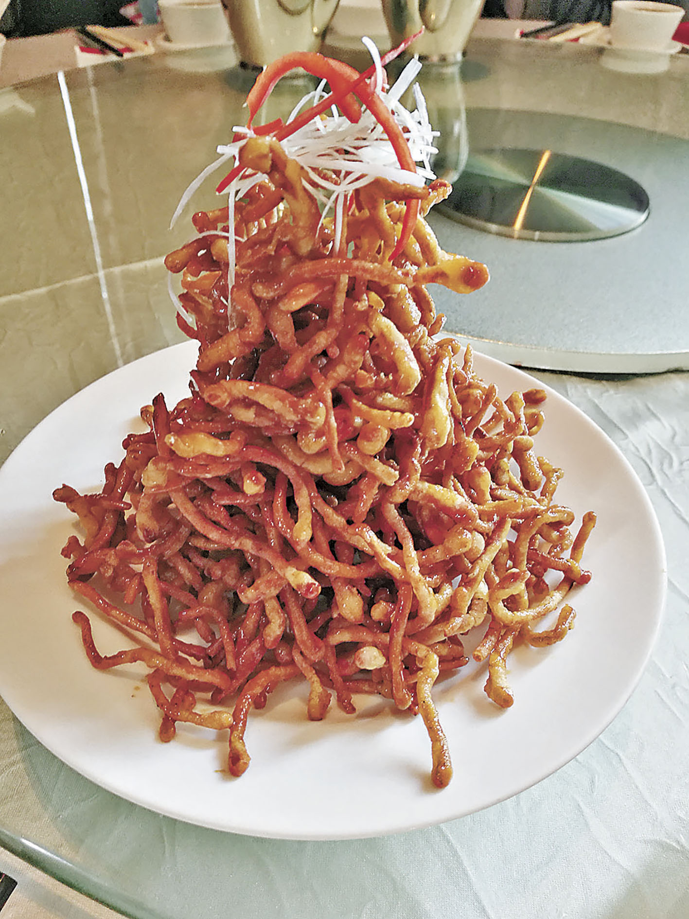 ■招牌香脆蜜椒蟲草花。