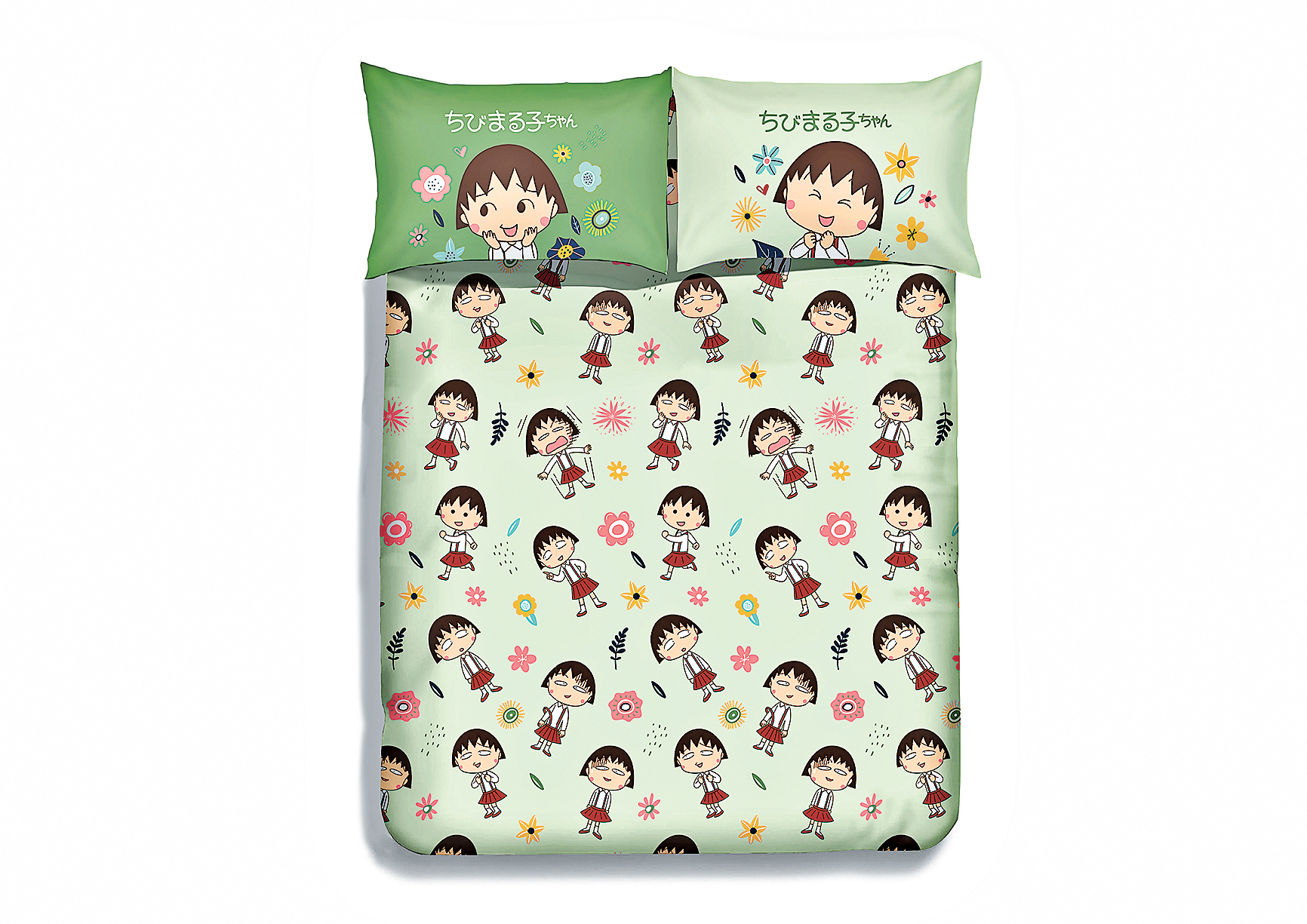 ■櫻桃小丸子床笠連枕袋。