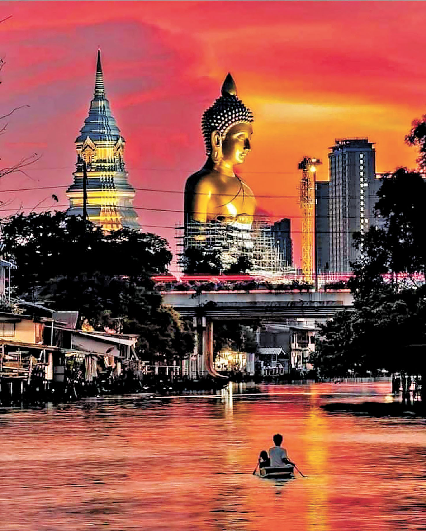 ■晚上的曼谷，觀賞大佛和湄南河夜景另有一番情趣。