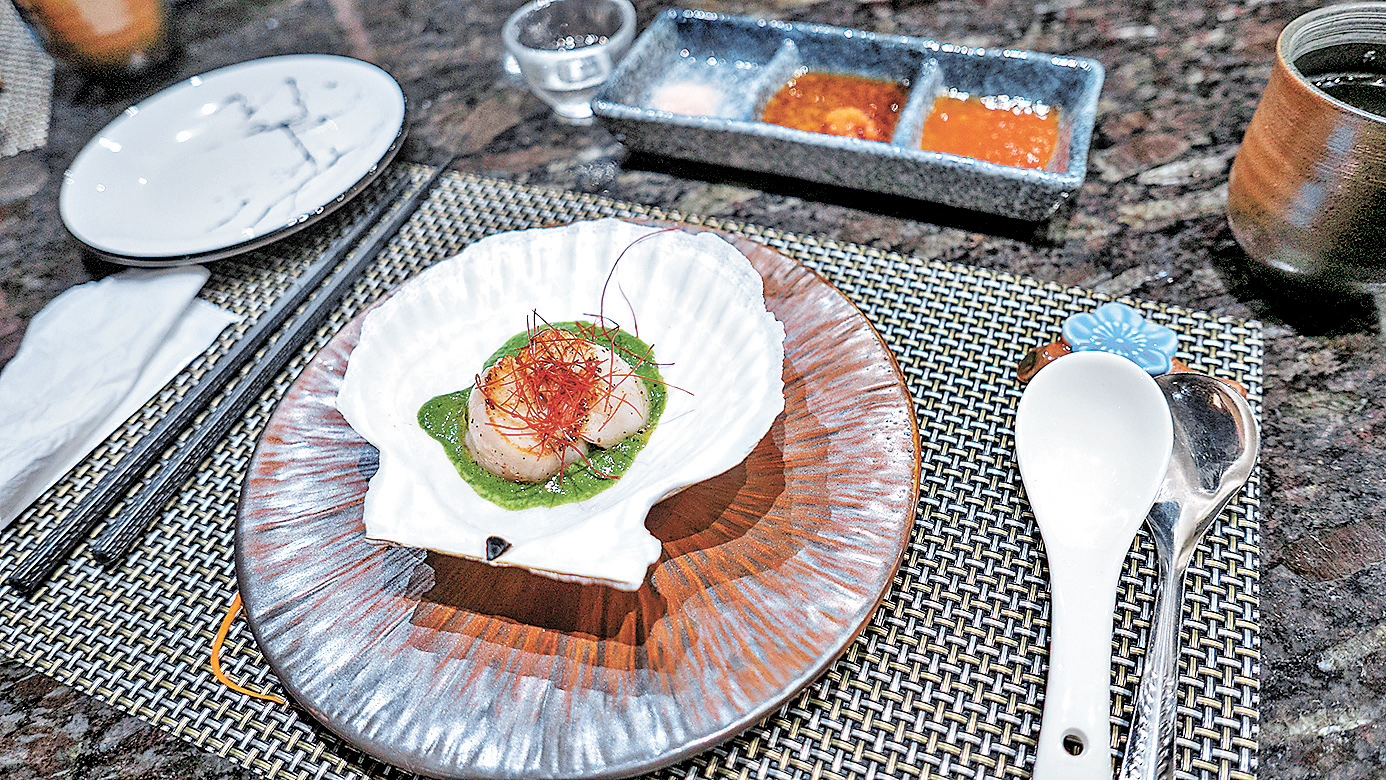 ■北海道帆立貝配菠菜忌廉汁十分清新。