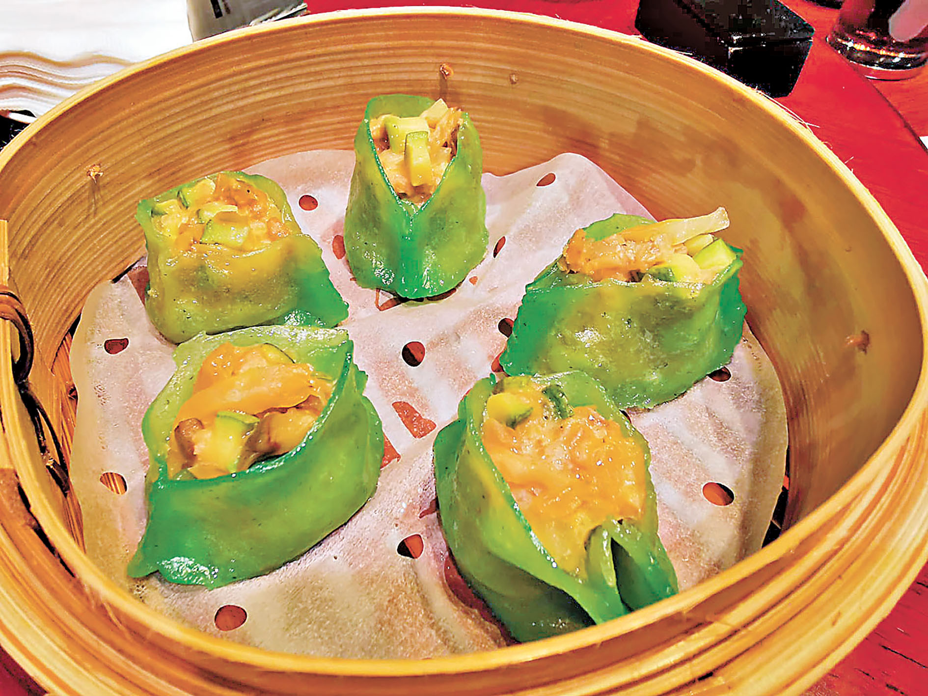 ■蒸素肉榨菜餃