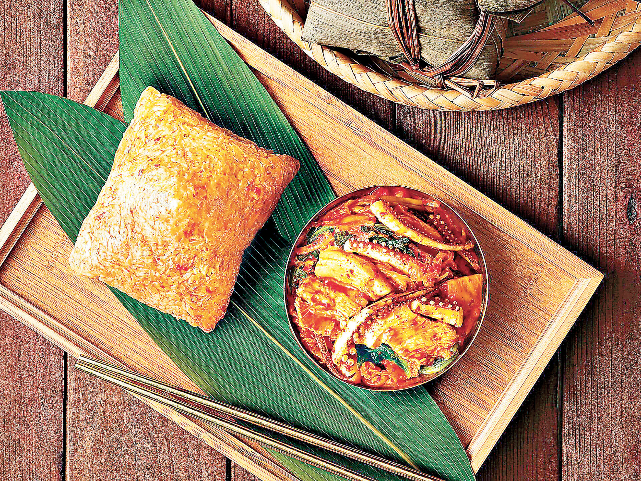 ■奇華餅家今年新推韓式風味「八爪魚泡菜糉」。