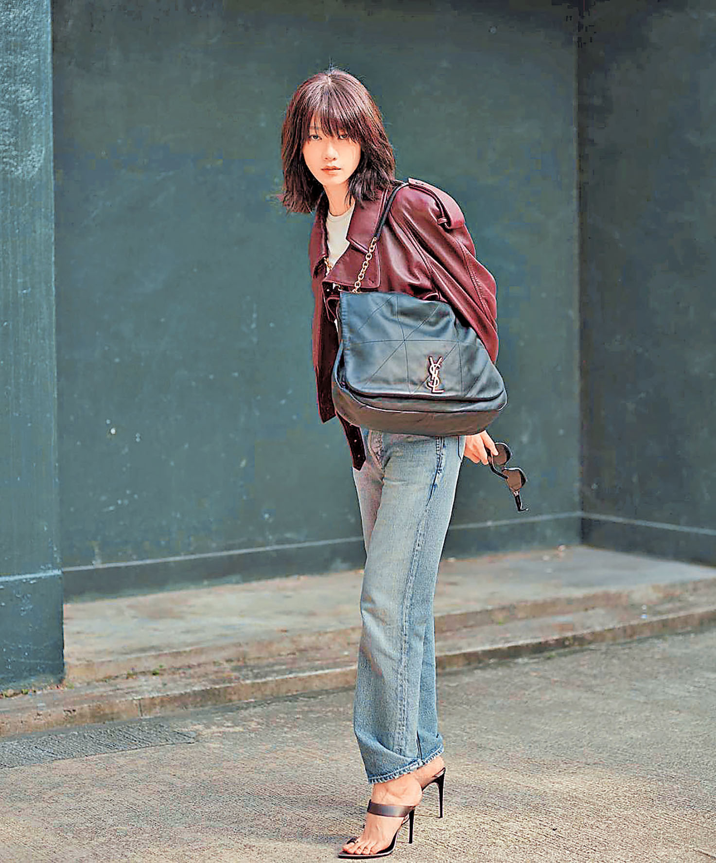 ■廖子妤襯搭皮革外套營造復古中性魅力。 Ig@fish331