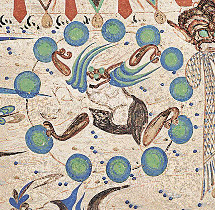 ■莫高窟第249窟雷公擊鼓畫面。