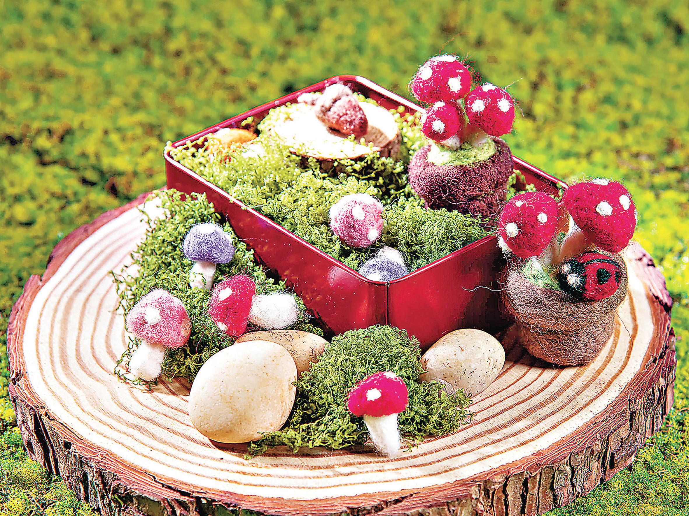 ■羊毛氈小蘑菇。