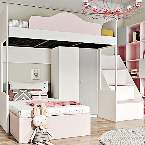 ■這款組合床上下都設有睡床。 