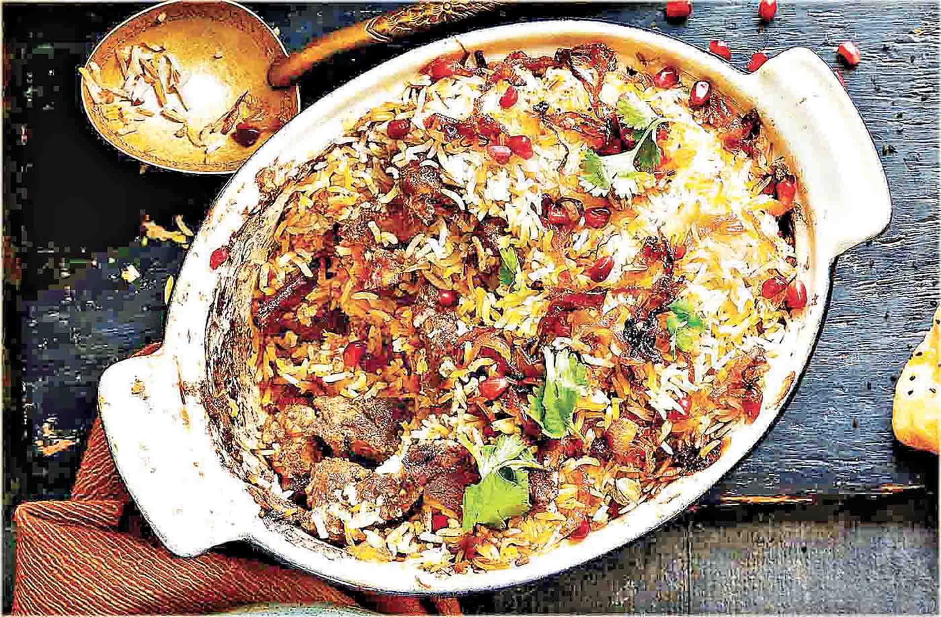 ■海德拉巴的馳名美食之一木瓜醬羊肉飯。