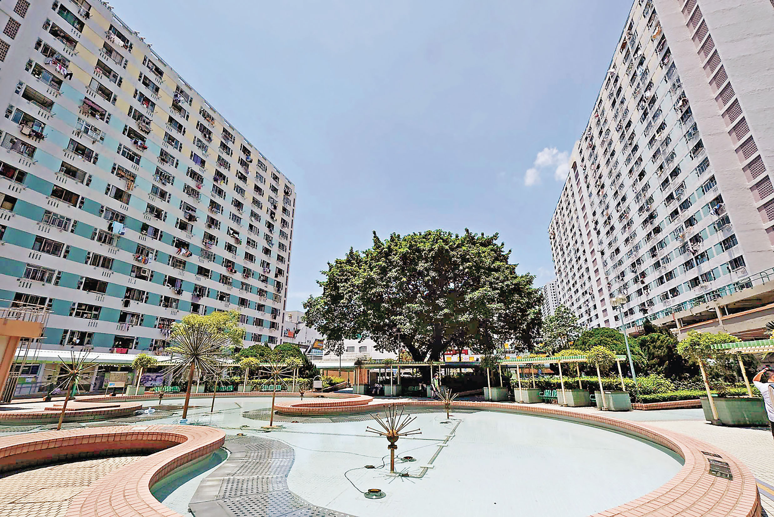 ■瀝源邨的經典噴水池。