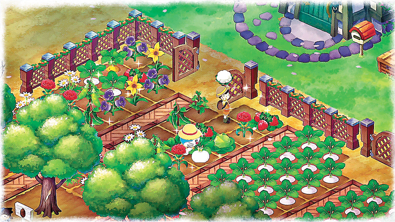 ■如想享受悠閒遊戲時光，可以選擇與哆啦A夢一起經營牧場。